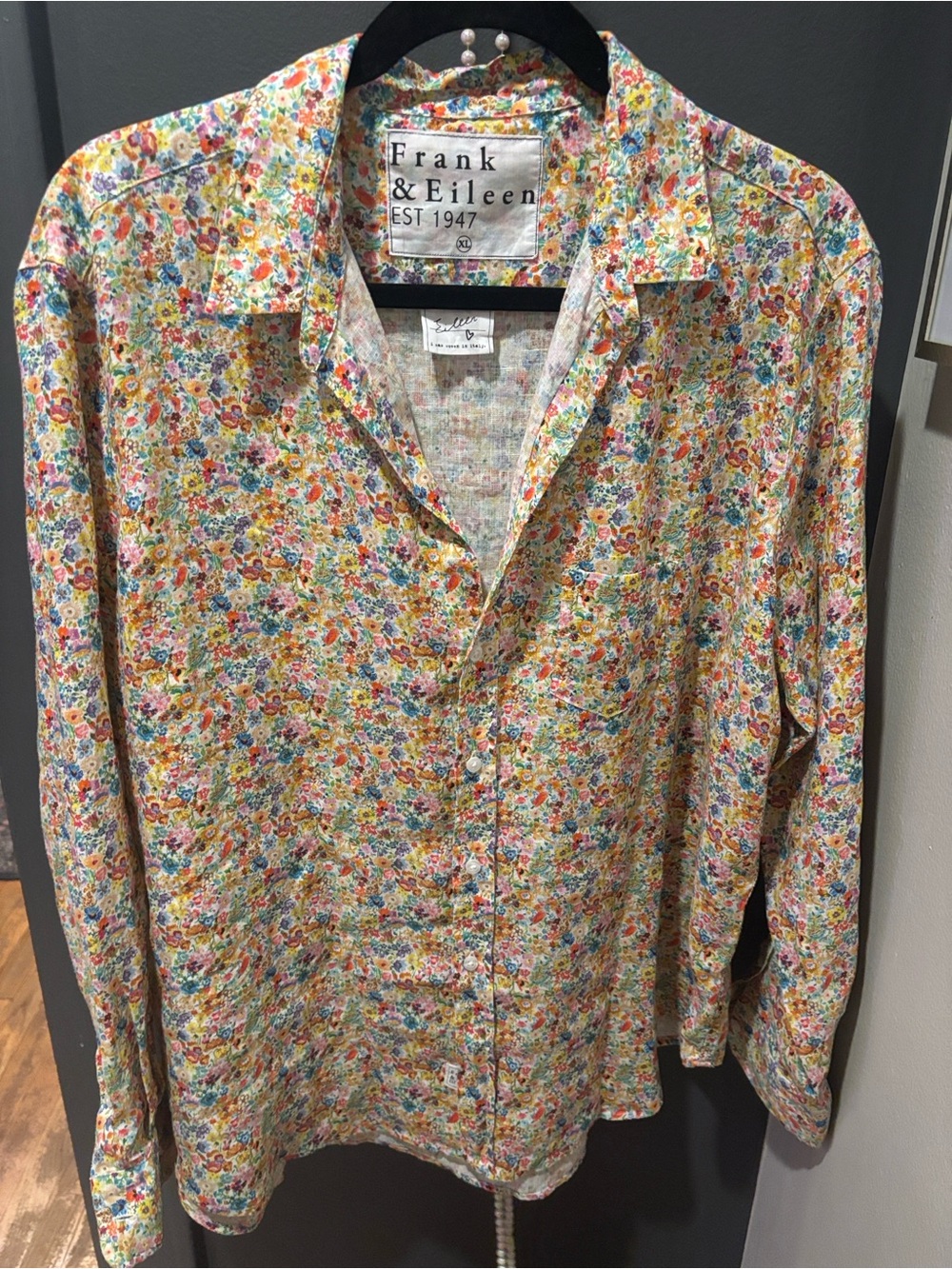 Frank & Eileen Men’s Floral Button-Down Shirt - Yellow, Blue, Pink, Green